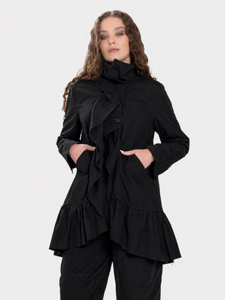 Ruffled Peplum Jacket - Baci Fashion