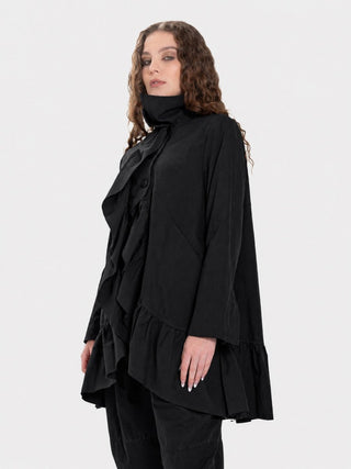 Ruffled Peplum Jacket - Baci Fashion