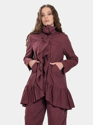 Ruffled Peplum Jacket - Baci Fashion