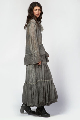 Ruffled Shirt with Scarf Collar - Baci Fashion