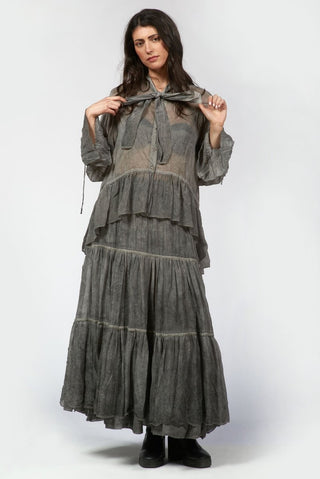 Ruffled Shirt with Scarf Collar - Baci Fashion