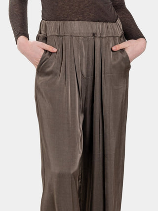 Satin Pleated Hem Trousers - Baci Fashion