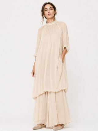 Scarf Neck Balloon Tunic - Baci Fashion