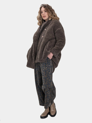 Shawl Collar Teddy Coat - Baci Fashion