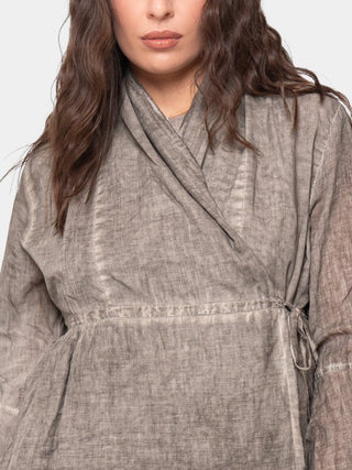 Shawl Collar Wrap Top - Baci Fashion