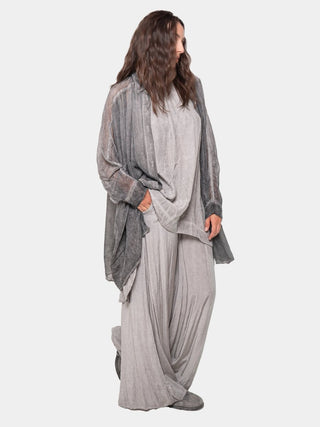 Sheer Collared Longline Shirt - Baci Fashion