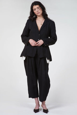 Short Jacket with Side Slits and Raw - Edge Hems - Baci Fashion