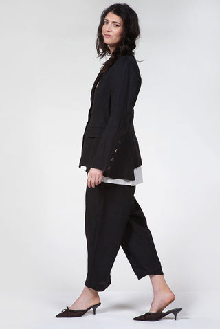 Short Jacket with Side Slits and Raw - Edge Hems - Baci Fashion