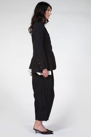 Short Jacket with Side Slits and Raw - Edge Hems - Baci Fashion
