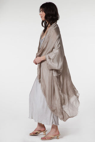 Silk and Satin Duster Coat - Baci Fashion