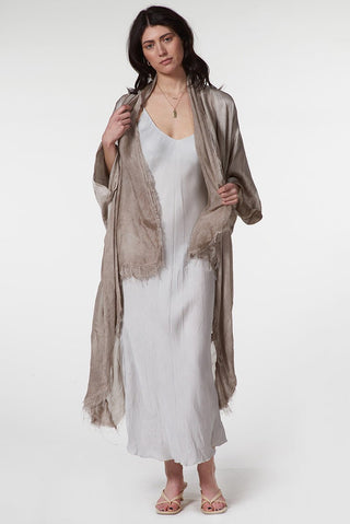 Silk and Satin Duster Coat - Baci Fashion