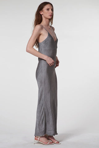 Silky Long Dress with Strings - Baci Fashion