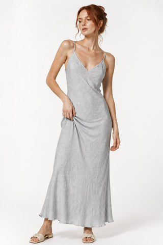 Silky Long Dress with Strings - Baci Fashion