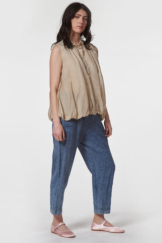 Sleeveless Balloon Crop Shirt - Baci Fashion