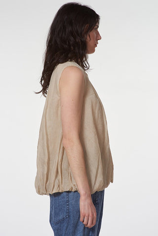 Sleeveless Balloon Crop Shirt - Baci Fashion