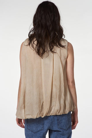 Sleeveless Balloon Crop Shirt - Baci Fashion