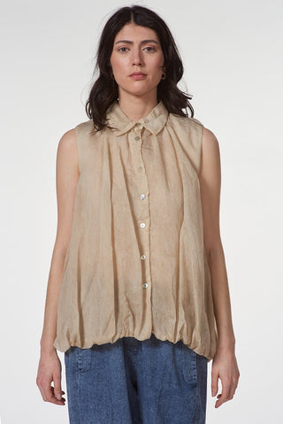 Sleeveless Balloon Crop Shirt - Baci Fashion