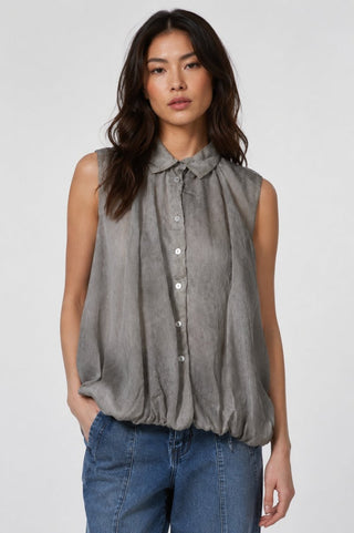 Sleeveless Balloon Crop Shirt - Baci Fashion