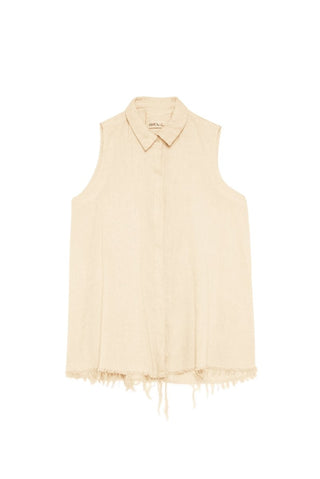 Sleeveless Flared Shirt Button Down - Baci Fashion