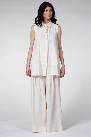 Sleeveless Flared Shirt Button Down - Baci Fashion