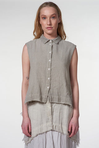 Sleeveless Shirt with Side Slits - Baci Fashion