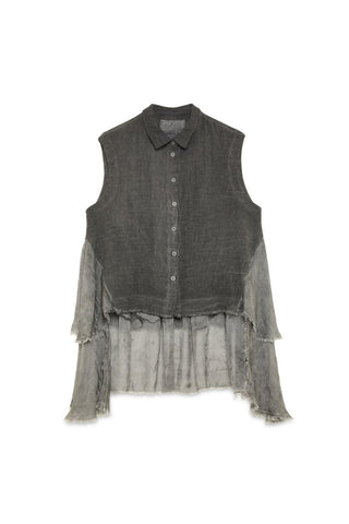 Sleeveless Shirt with Side Slits - Baci Fashion