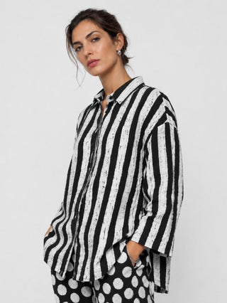 Soda Print Long Sleeve Shirt - Baci Fashion