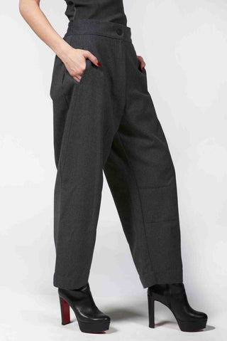 Solid - Colored Pants with Knee Darts - Baci Fashion