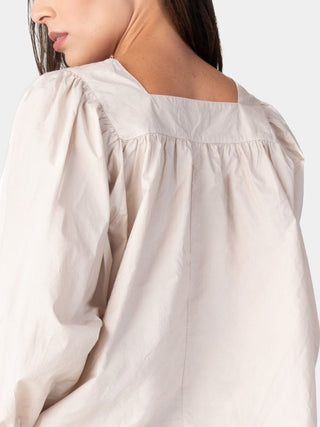 Square Neck Organic Cotton Peasant Blouse - Baci Fashion