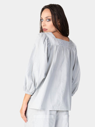 Square Neck Organic Cotton Peasant Blouse - Baci Fashion