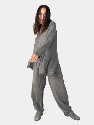 Stonewashed Button Up Linen Blazer - Baci Fashion