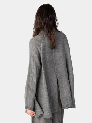 Stonewashed Button Up Linen Blazer - Baci Fashion