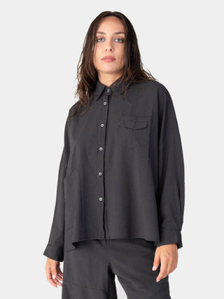 Striped 2 Pocket Swing Shirt - Baci Fashion