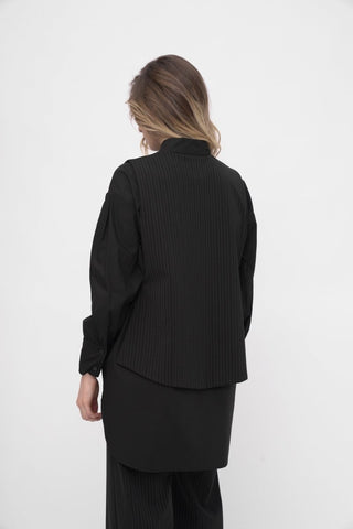 Striped Back Tie Cotton Blend Vest - Baci Fashion