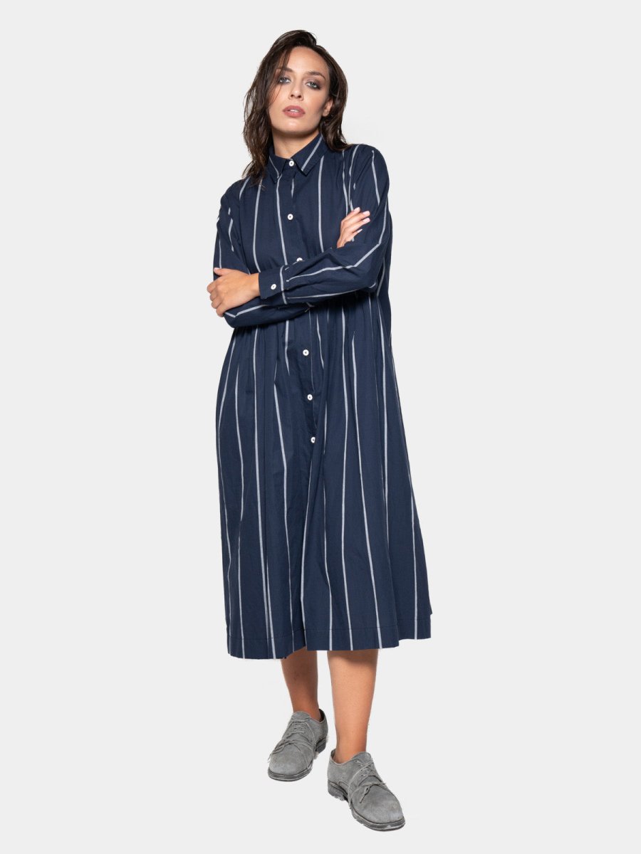 Striped Cotton Midi Shirt Dress Baci Fashion Striped Cotton Midi Shirt Dress Baci Fashion