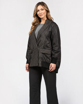 striped-double-breasted-bomber-jacket-black by baci