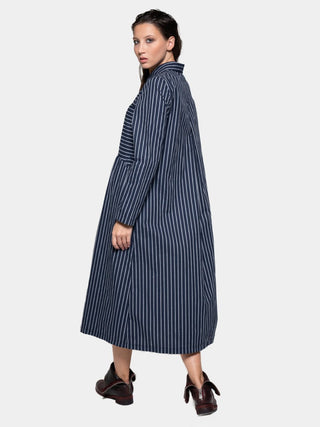 Striped Drop Waist Shirt Dress - Baci Fashion