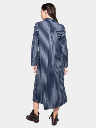 Striped Drop Waist Shirt Dress - Baci Fashion