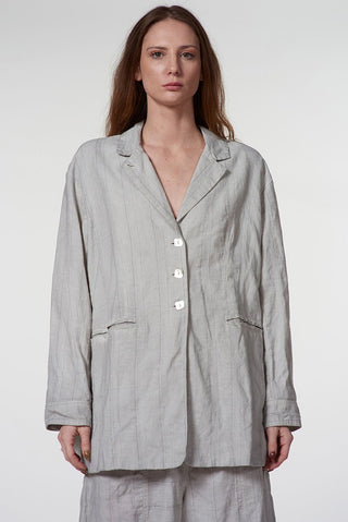 Striped Jacket with Front Pockets - Baci Fashion