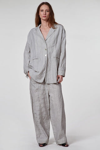 Striped Jacket with Front Pockets - Baci Fashion