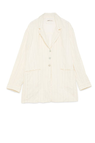 Striped Jacket with Front Pockets - Baci Fashion