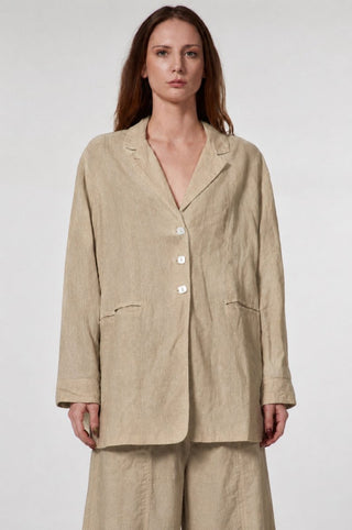 Striped Jacket with Front Pockets - Baci Fashion