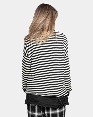 Striped Long Sleeve Crewneck Tee - Baci Fashion