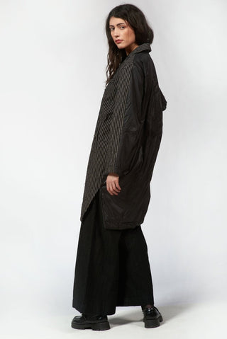 Striped Men - Style Coat with Nylon Back Panel - Baci Fashion
