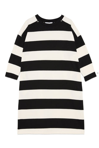 Striped Midi Dress with 3/4 Sleeves - Baci Fashion