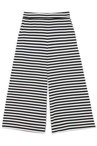 Striped Palazzo Trousers with Elastic Waist - Baci Fashion