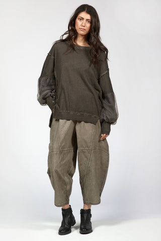 Sweatshirt with Organza Sleeves - Baci Fashion