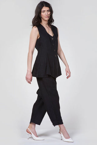 Tailored Linen Vest - Baci Fashion