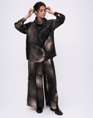 Tie-Dye Cowl Neck Shirt - Baci Fashion