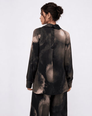 Tie-Dye Cowl Neck Shirt - Baci Fashion
